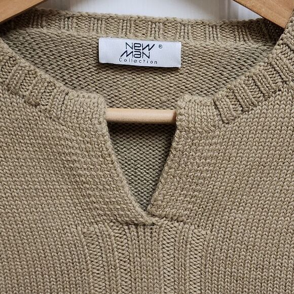 Wool Blend Knit Sweater Women Sz 4 Brown Pullover V Neck Boxy Thick Soft Classic - Picture 4 of 8
